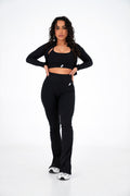 Three piece ribbed flared set